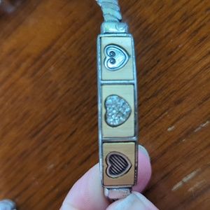 Brighton 2-Tone Hearts ID Bracelet